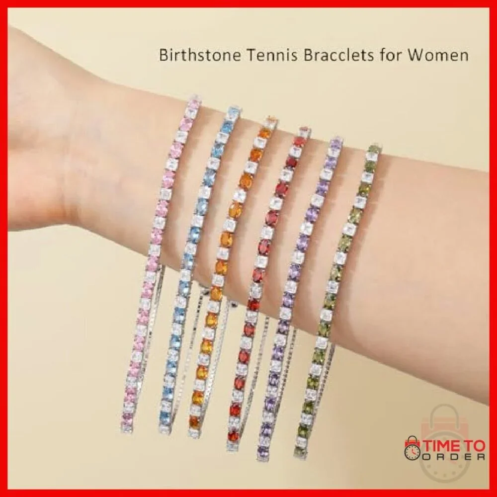 Sterling Silver Adjustable Tennis Bracelet White Gold Filled 6-9 Inch